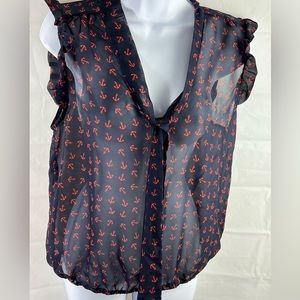 Eyelash anchor, Nautica ladies blouse size Medium NEW